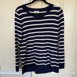 Old Navy Striped Navy and White Sweater